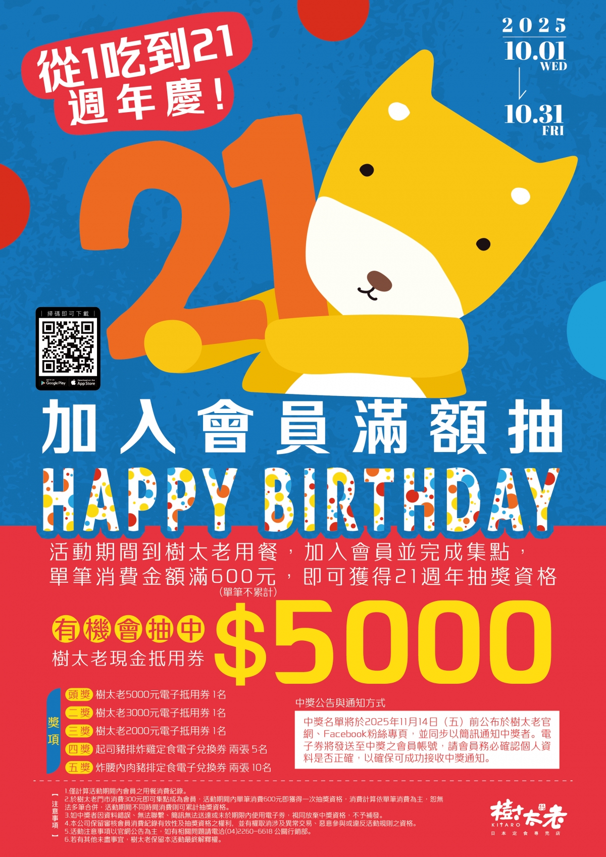 樹太老 21 週年慶 從 1 吃到 21