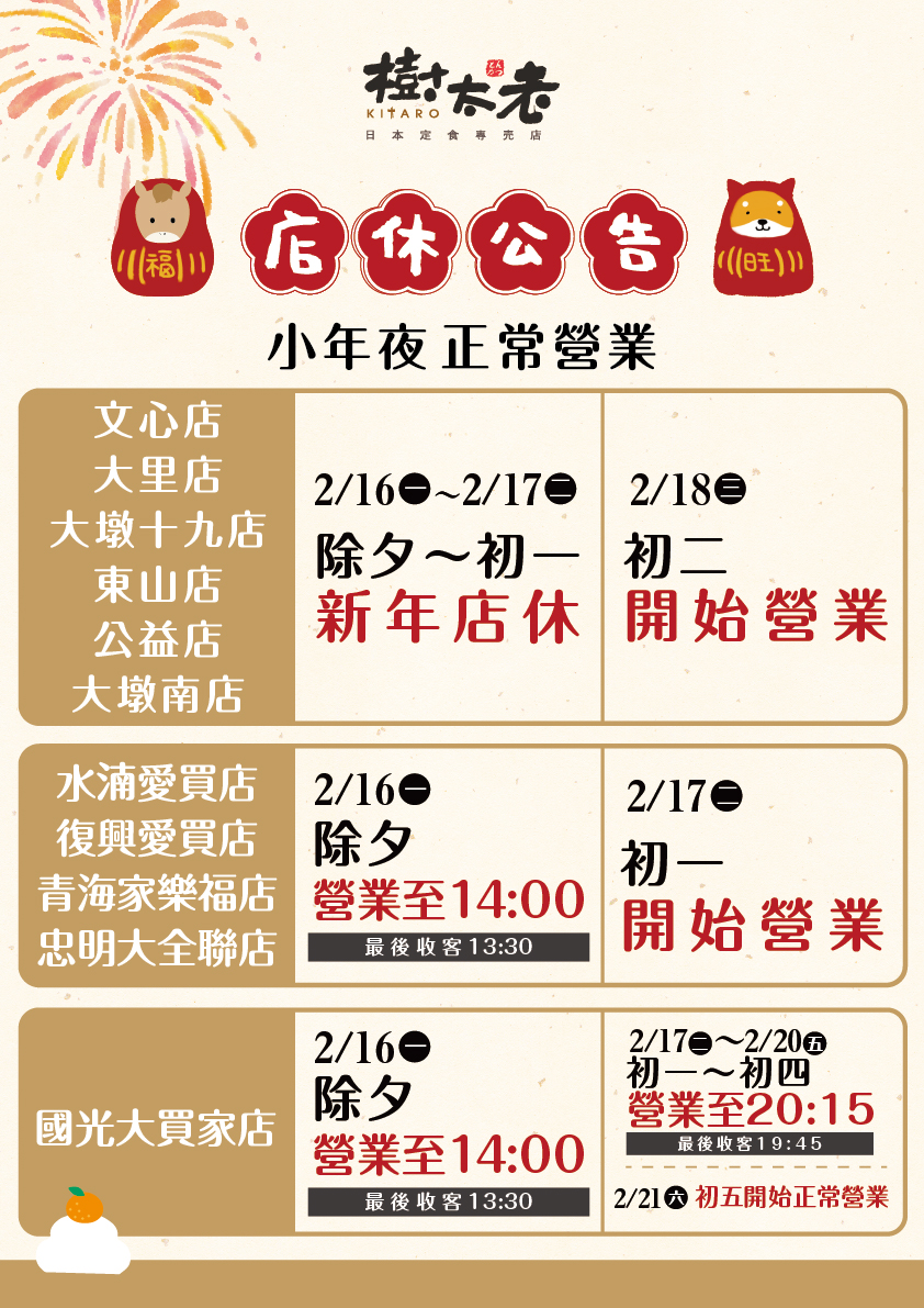 2026過年營業時間 2026過年營業時間